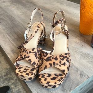 A new day cheetah print heels with gold clasp